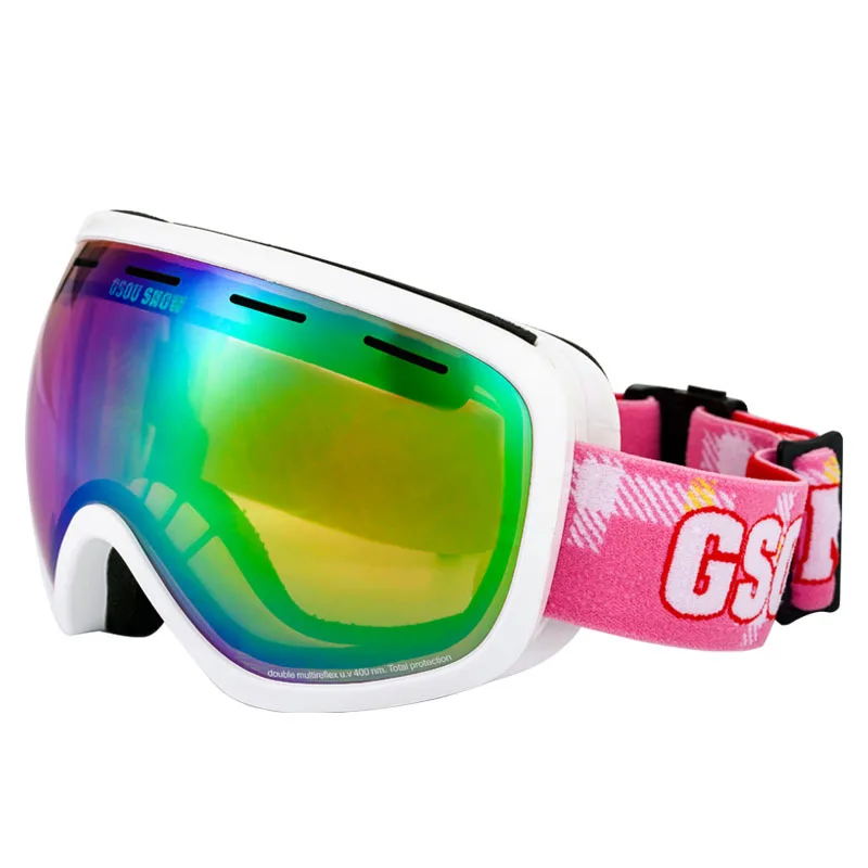 

GSOU SNOW ski goggles double anti fog UV large spherical Cocker glasses for men and women