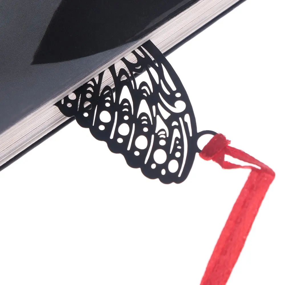 DIY Cute Kawaii Black Butterfly Feather Leaf Metal Bookmark for Book Paper Creative Items Lovely Korean Stationery Gift Package |