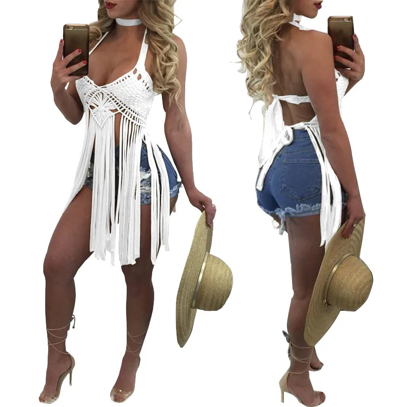 Новинка 2017 женская летняя повседневная одежда плюс размер Вязаная блуза жилет с