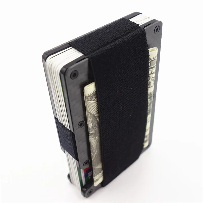 RFID блокирующий кошелек из углеродного волокна металлический держатель Бизнес-Кредитная карта чехол для денег и ID держатель тонкий женский кошелек