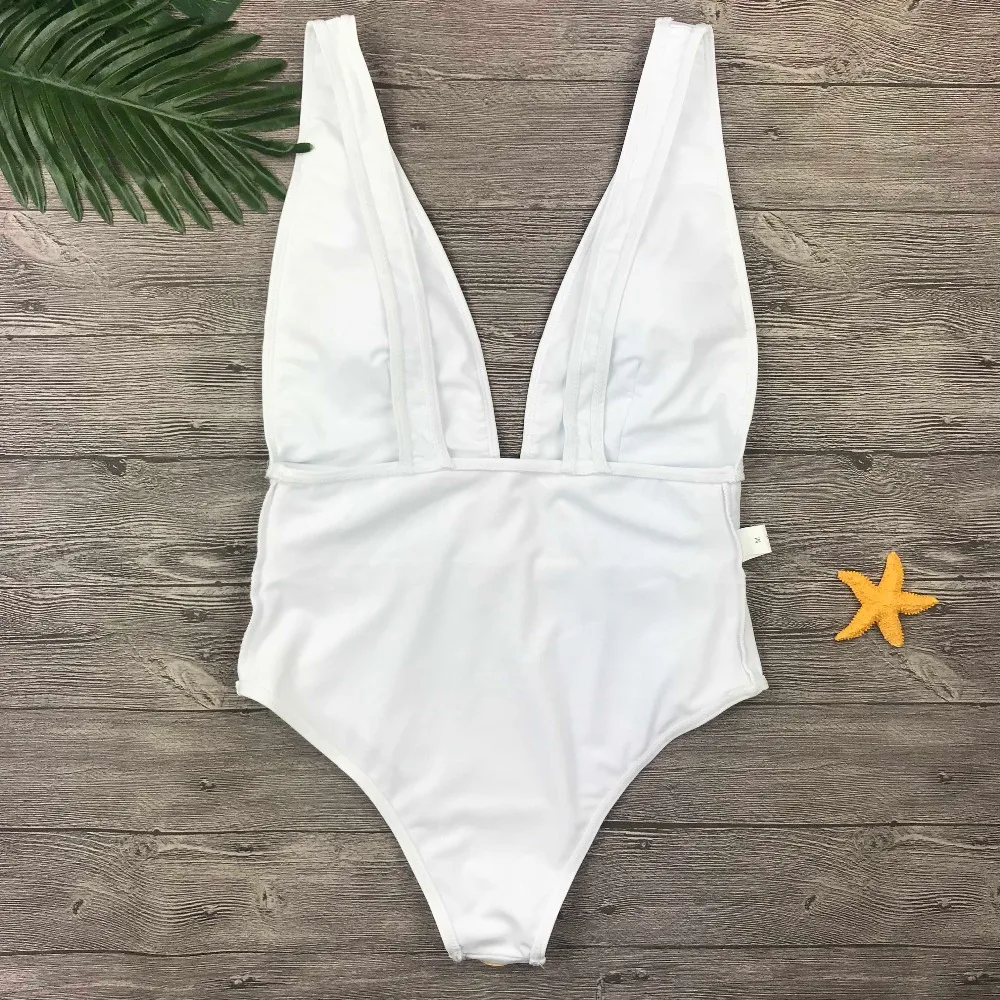 Sexy Multicolor bird print V Neck Push Up Padded High Waist One Piece swimsuit Swimwear Women Bodysuit Bathing SuitMonokini