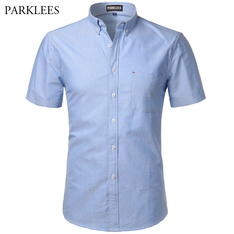 Мужская рубашка из ткани Оксфорд повседневная приталенная мягкая 100% хлопка с