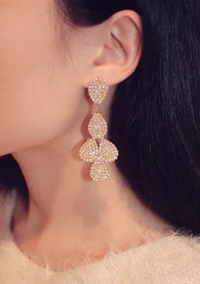 Большие длинные висячие серьги Charmwin новые модные брендовые Роскошные Стразы для