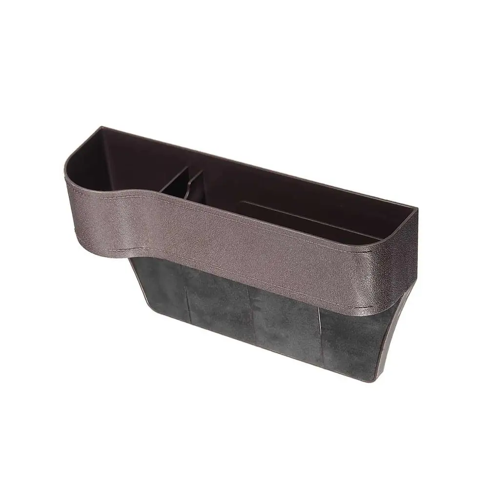 1pc Brown Left Автомобильный держатель из АБС-пластика, ящик для хранения сидений, карманный органайзер, держатель для телефона, универсальный размер сидений, аксессуары для интерьера - Название цвета: 1pc Brown Left