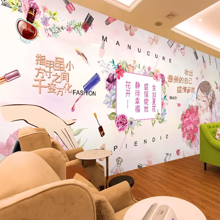 

Custom 3d mural 3D Fashion personality graffiti mural Manicure shop backdrop bedroom restaurant coffee house bar wallpaper mural
