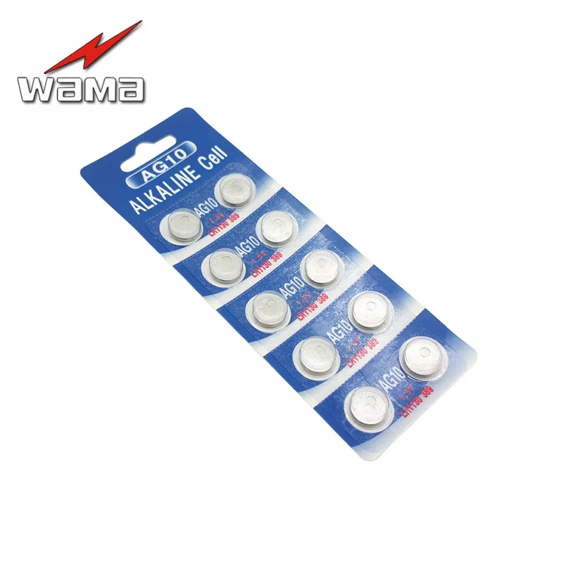 40 шт./лот Wama AG10 LR1130 389 390 1,5 В щелочные кнопочные батареи калькулятор игрушечная батарея батареи щелочные high power