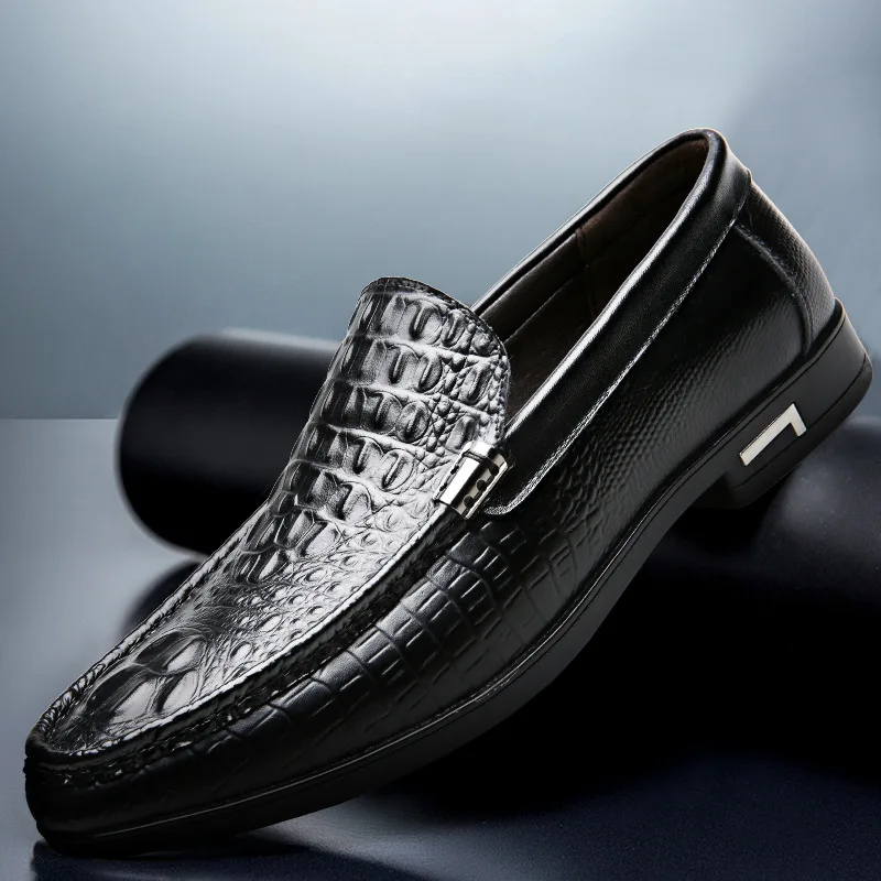 Fashion Crocodile Genuine Leather Men's Shoes Soft Moccasins Men Loafers Luxury Brand Flats New 2019 Autumn | Обувь