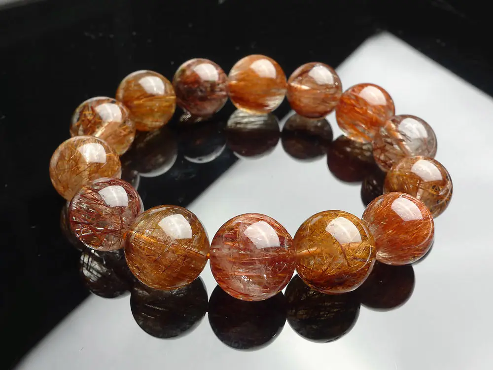 Браслет AAA из 002013 натуральной бразильской медной стали с кристаллами кварца 14 5 мм