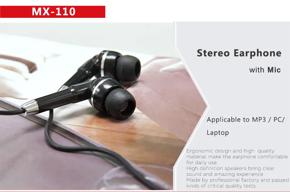 SENICC MX-110 MP3 наушники-вкладыши стерео наушники с микрофоном