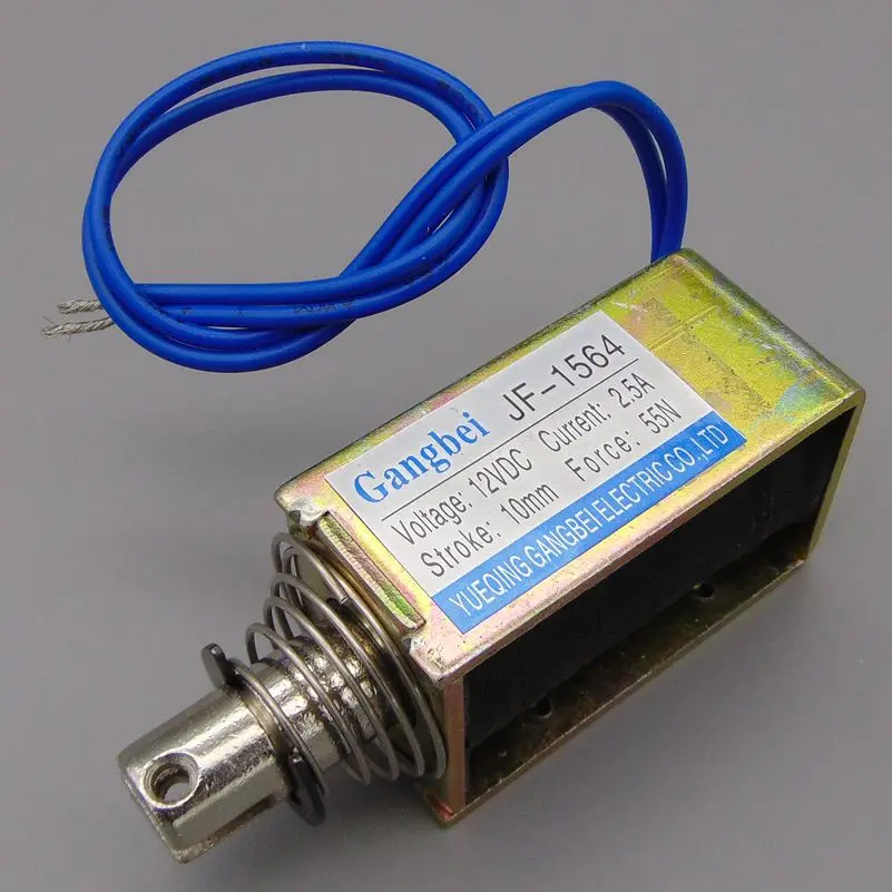 12VDC Gangbei-1564B DC 12 В 24 В 2.5A сила 55N Путешествия 10 мм Потяните Тип Линейный Электромагнит - Цвет: 12VDC