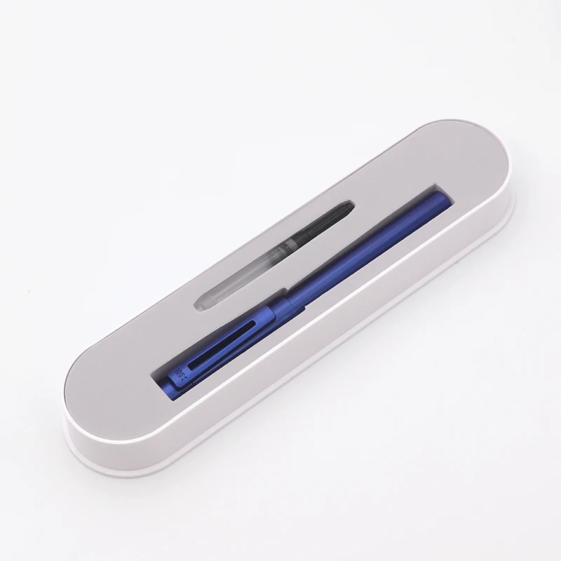 Blue with case Новое поступление KACO SKY II Серия картина с фонтаном ручка с EF перо Роскошные черные/красные/синие чернильные ручки для подарка - Цвет: Blue with case