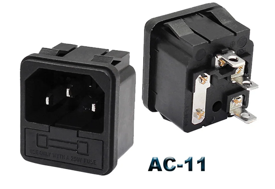IEC320 C14 электрическое гнездо переменного тока 3 pin Красный светодиодный 250V кулисный переключатель 10A предохранитель женский мужской гнездо входа разъем 2-контактный разъем крепление