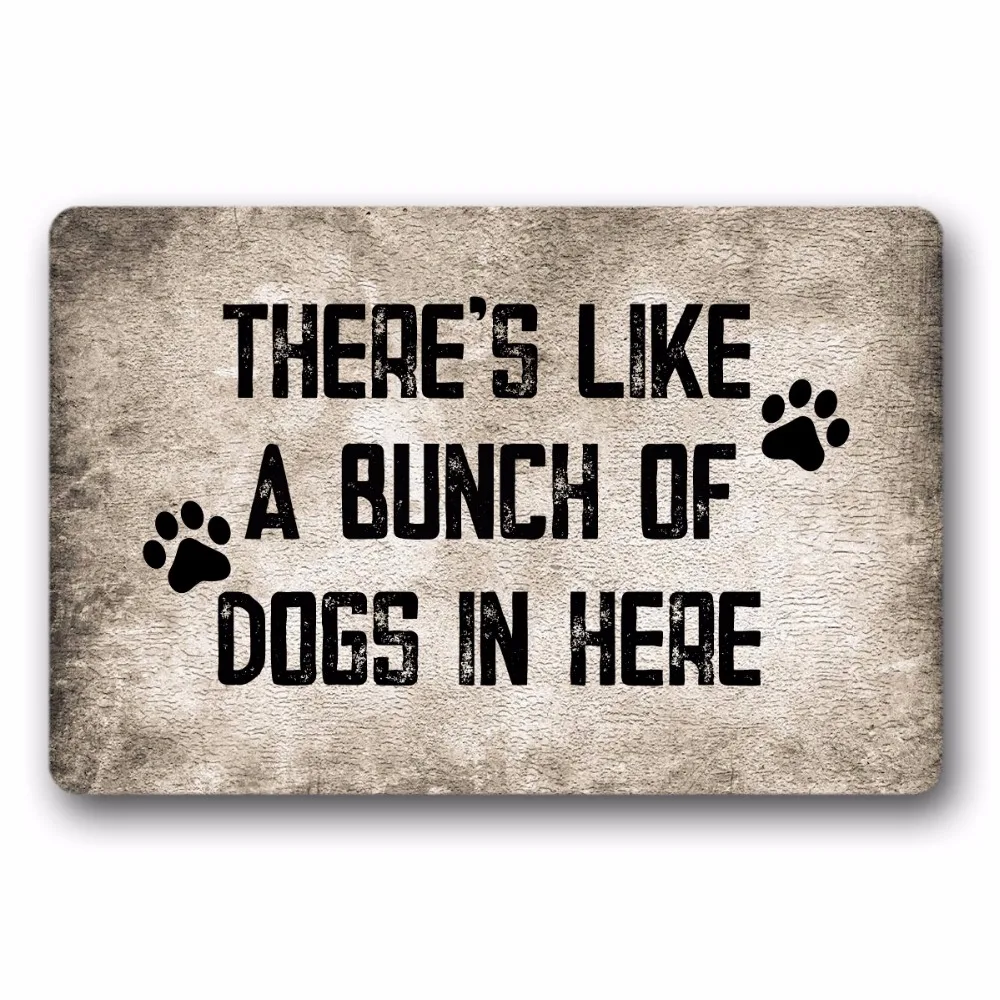 

Entrance Floor Mat Non-slip Doormat There's Like A Bunch Of Dogs Outdoor Indoor Rubber Mat Non-woven Fabric Top 15.7x23.6 Inch