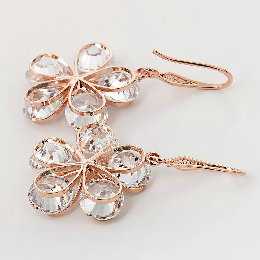 Женские длинные серьги-подвески ручной работы серьги с золотым и циркониевым