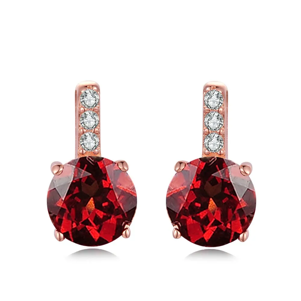 Ювелирные украшения серьги гвоздики для женщин 100% Серебро натуральный гранат