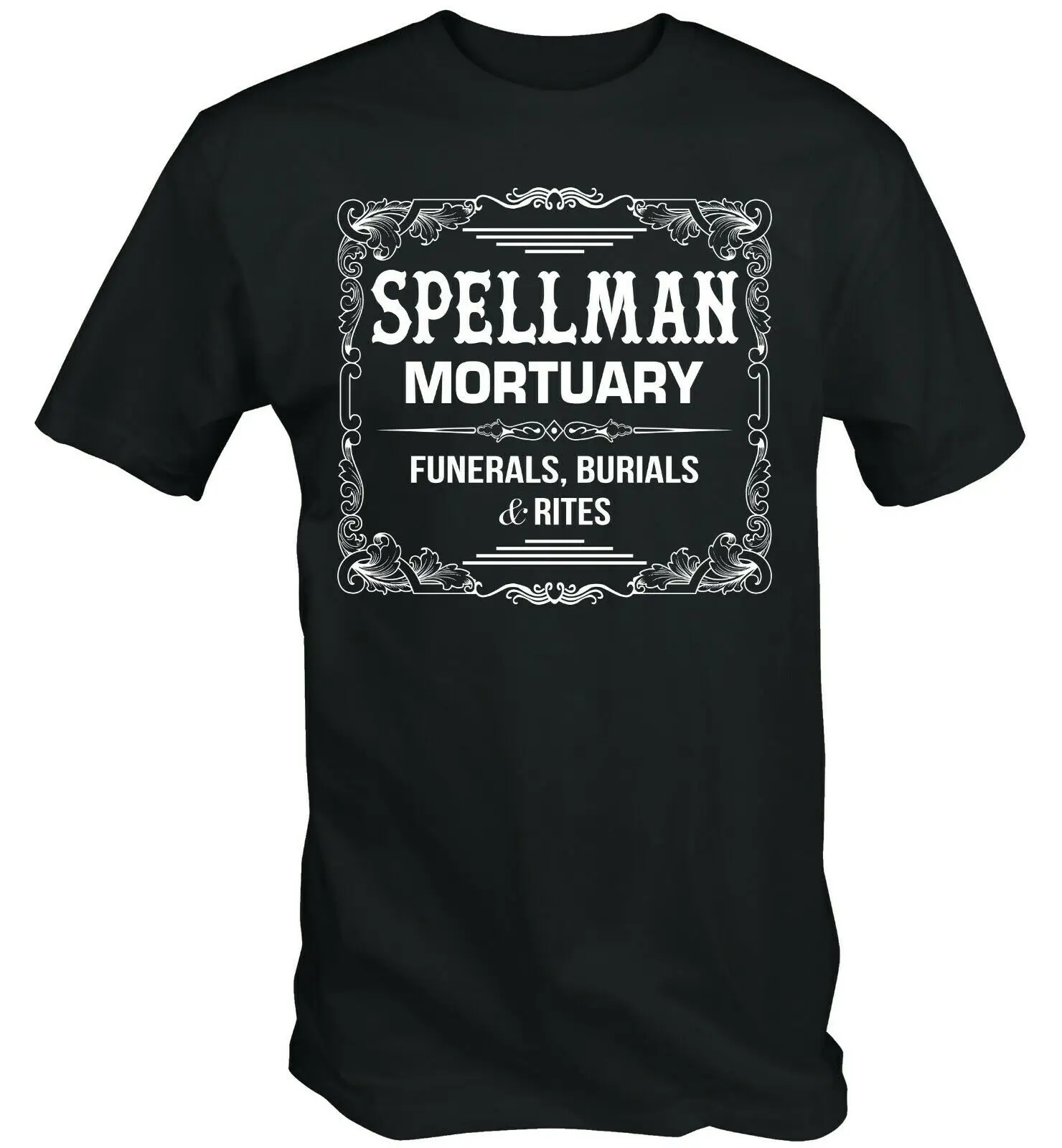 Фото Футболка с надписью Spellman Mortuary тематическая футболка Сабрина adventures Chilling Witch Salem Футболка с надписью Spellman Mortuary тематическая футболка Сабрина adventures Chilling Witch Salem