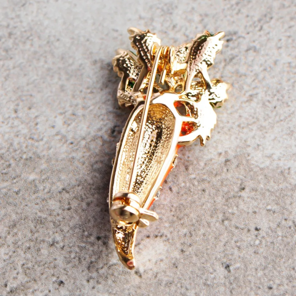 Эмалированная брошь в форме редьки стиле Харадзюку стразы моркови овощи зажим