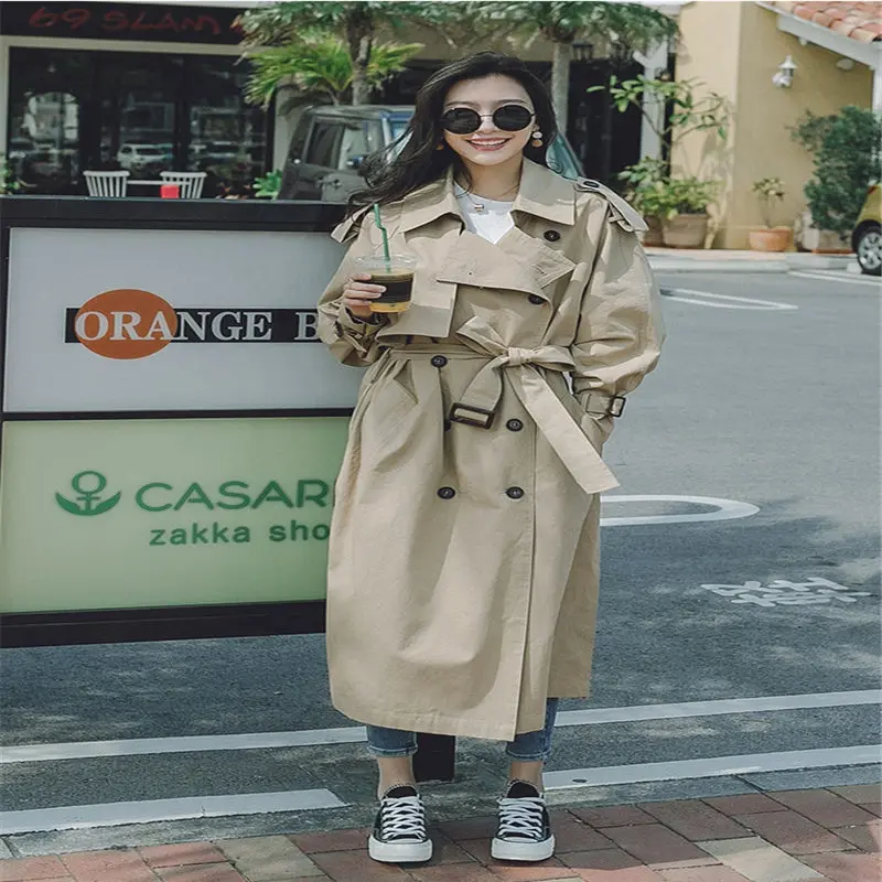 Ветровка модная новинка тренчкот с английским воротником Повседневная Длинная