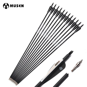 Стрелы из углеродного волокна для стрельбы из лука, 283032 дюйма, 500, OD 7,8 мм, ID 6,2 мм, черного и белого цвета, для рекурсивногоблочного Лука, стрельба из лука, охота K