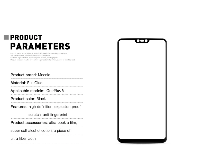 Mocolo 5D изогнутое полностью проклеенное стекло премиум класса для OnePlus 6 полное покрытие Защита экрана для One Plus 6 Закаленное стекло пленка 9H withBox