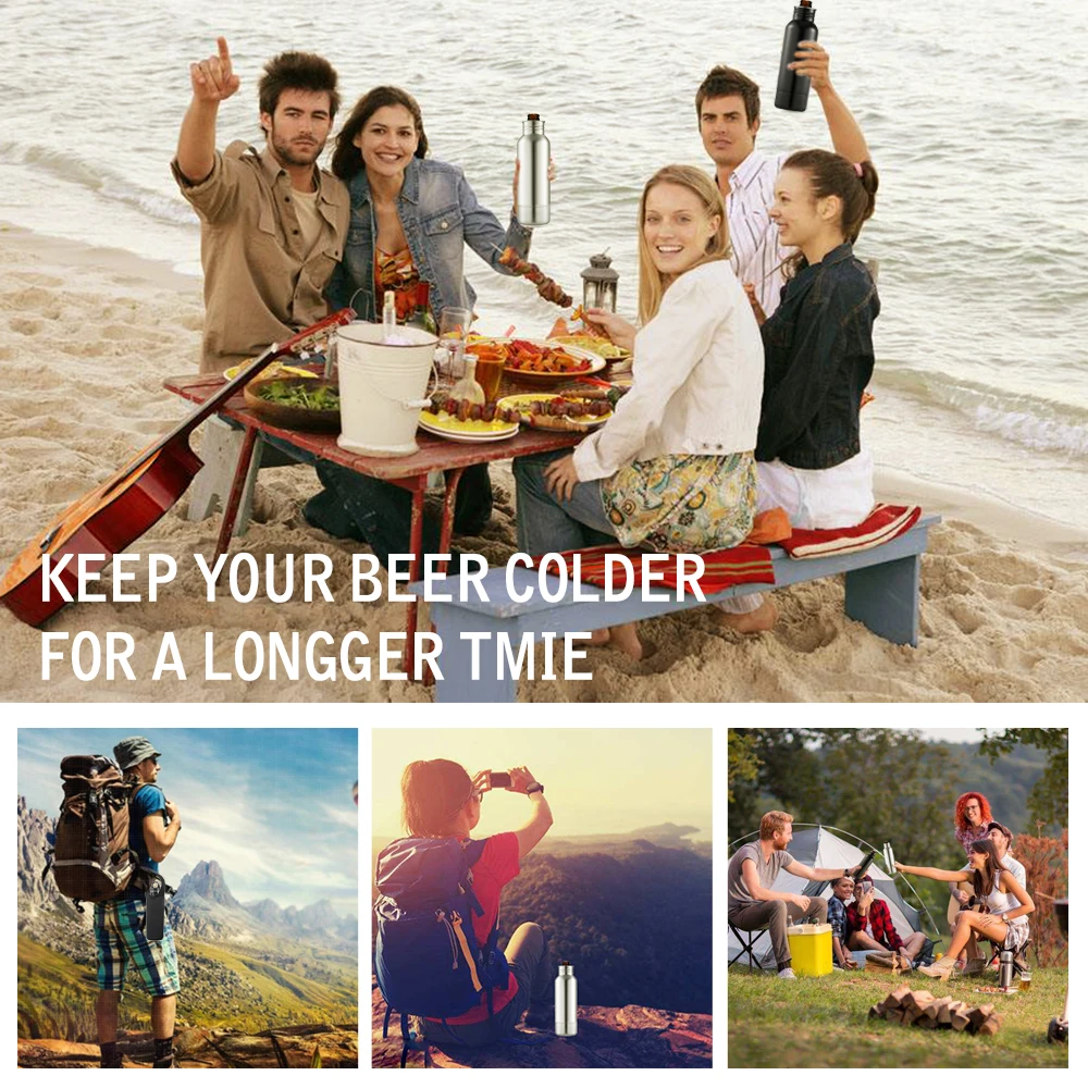

Mealivos Stainless Steel Insulator Beer Bottle Holder With Opener and Carrying Case Beer Cold Keeper