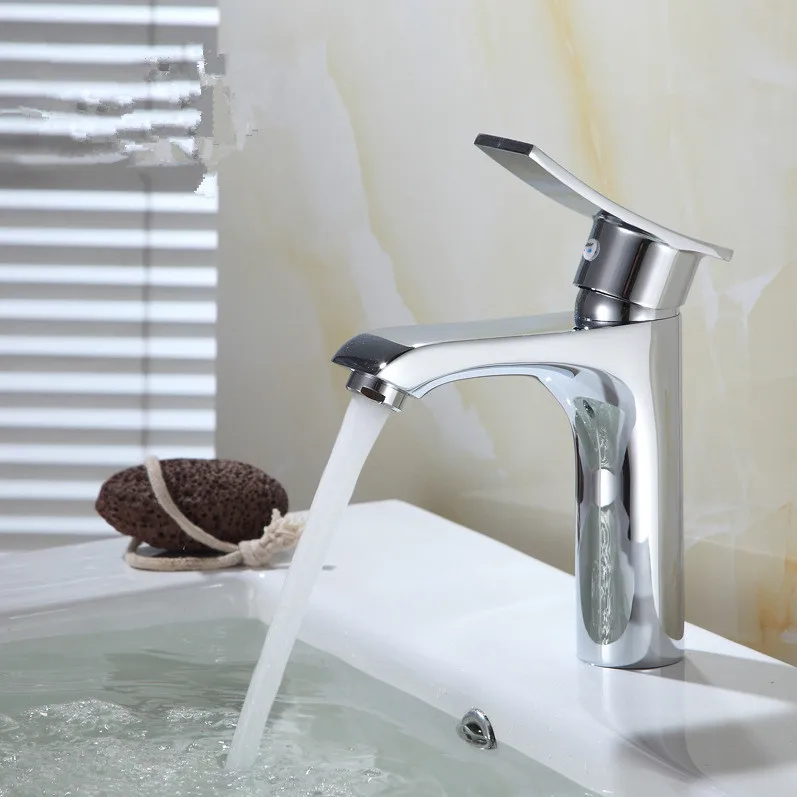 Бесплатная доставка полированный хромированный кран для ванной комнаты с одной