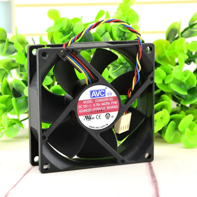 100% абсолютно новый AVC 8025 12В 8см/см четырехпроводный PWM CPU скорость вентилятора