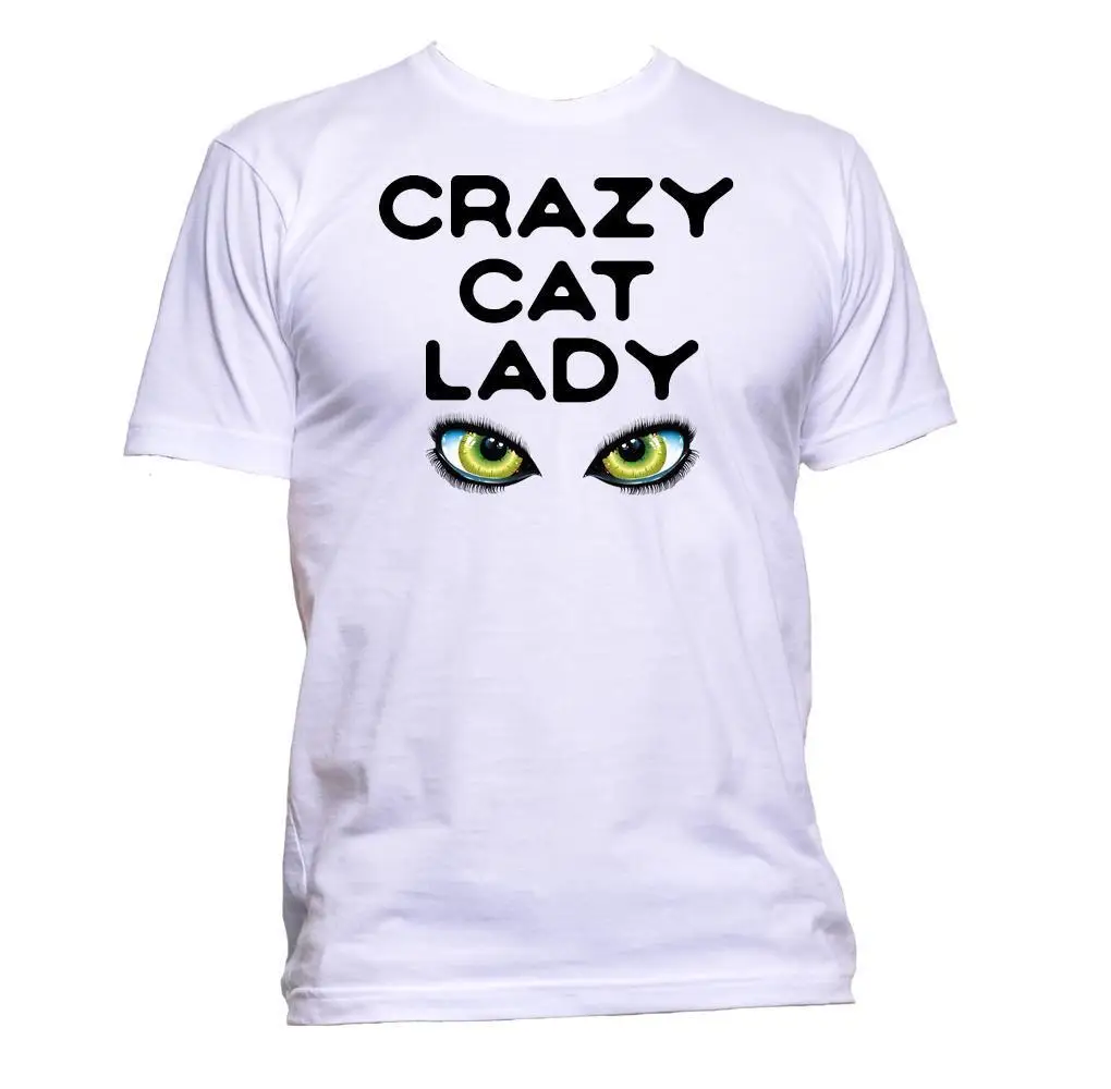 

2019 New Men's T Shirt Crazy Cat Lady T-Shirt Mens Womens Unisex Fashion Slogan Comedy Cool Funny Gift Print T-Shirt