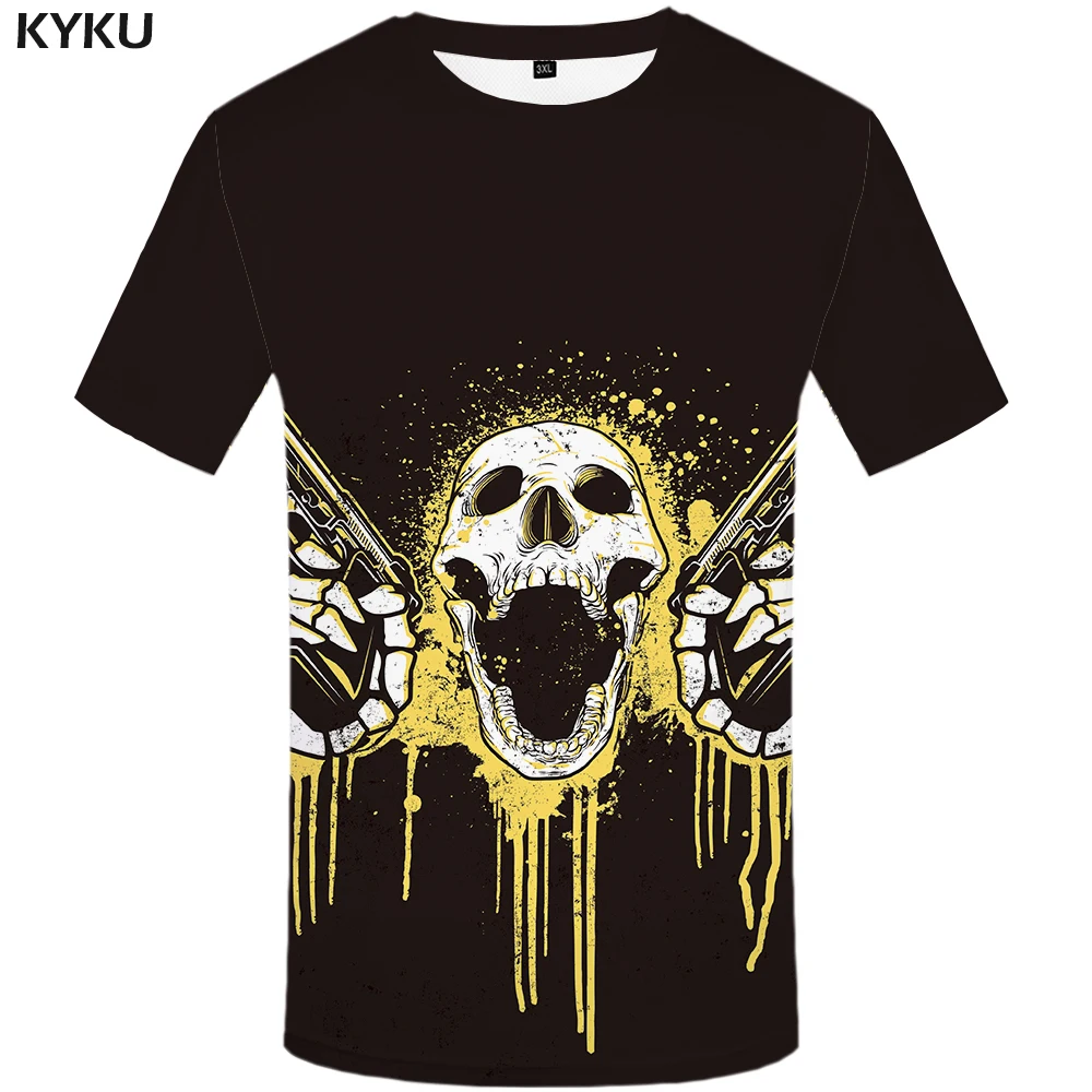 Мужская футболка KYKU с 3d принтом в виде волка и Луны|men tees|tees brands3d t shirt animals |