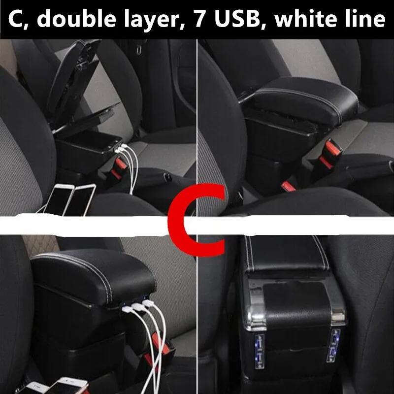 C black white line Подлокотник для seat toledo - Название цвета: C black white line