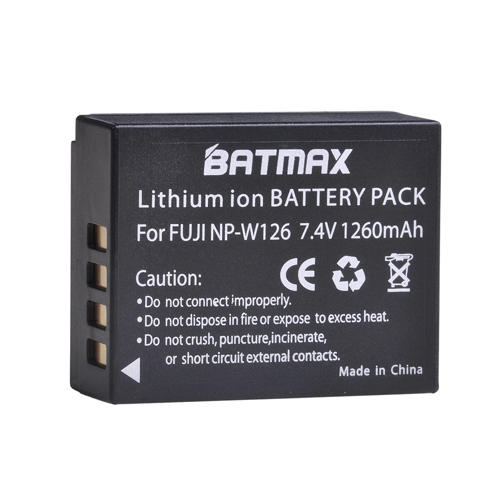 Batmax 3 шт. NP W126 Батарея + ЖК дисплей двойной Зарядное устройство & Тип C Порты и