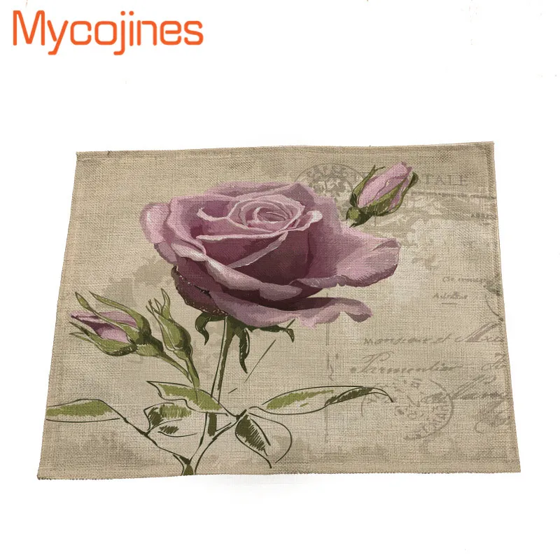 Тканевая салфетка в стиле ретро коврик для стола с птицами и цветами Кухонное