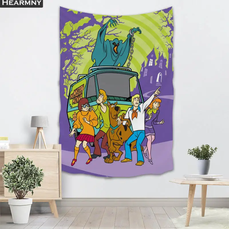 Фоновая ткань valance гобелен настенный подвесной на заказ Scooby Doo спальня гостиная одеяло Йога пляжное полотенце скатерть