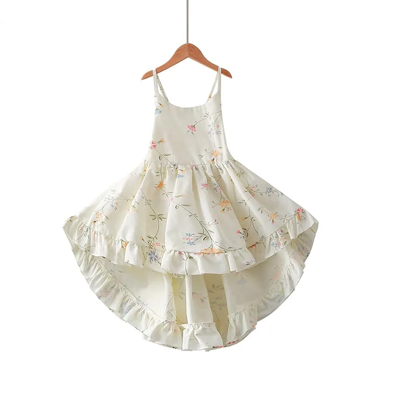 Детская одежда летние платья с цветочным принтом для маленьких девочек модная
