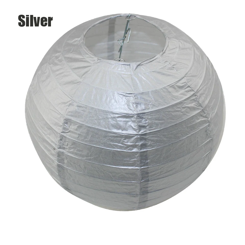 silver 10 шт./партия " 10" 1" 14" 1" золото/серебро/черный/белый складной круглый шар бумажные фонари для Декор для выпускного вечера - Цвет: silver