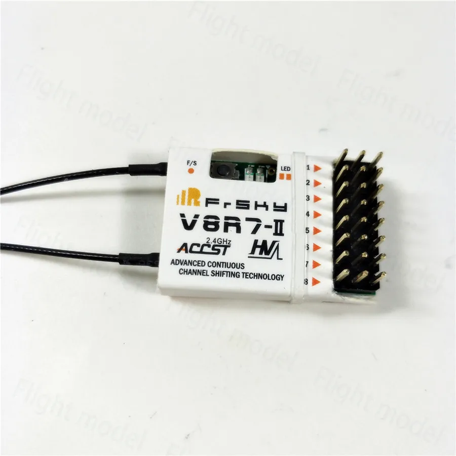 

FrSky V8R7-II HV 8 Channel High Voltage Receiver 2.4GHz ACCST For RC model.
