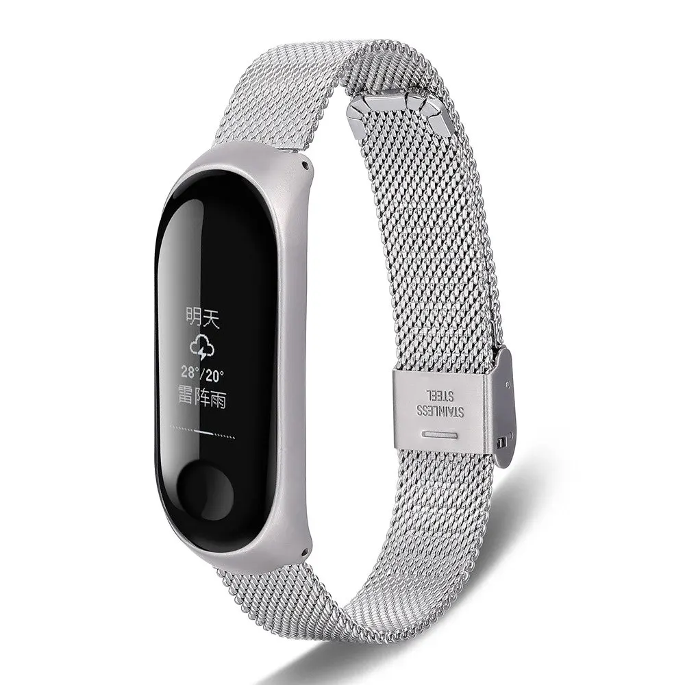Silver-2 Браслет mi band 3 из нержавеющей стали сменные ремешки для часов xiaomi mi band 3 металлический ремешок для часов умный Браслет - Цвет: Silver-2