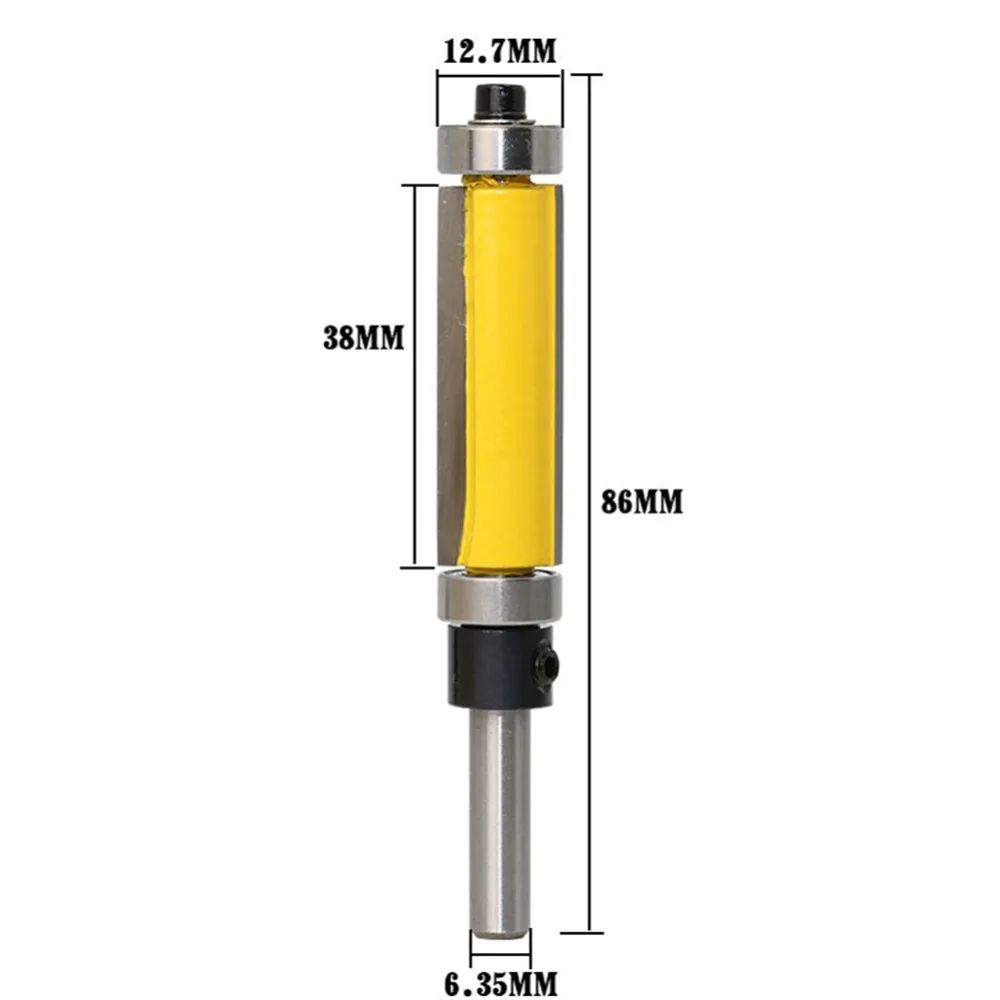1/4 Inch Shank 1/2 Flush Trim Router Bit Woodworking Milling Cutter Double Bearing Trimming Knife Tool | Инструменты