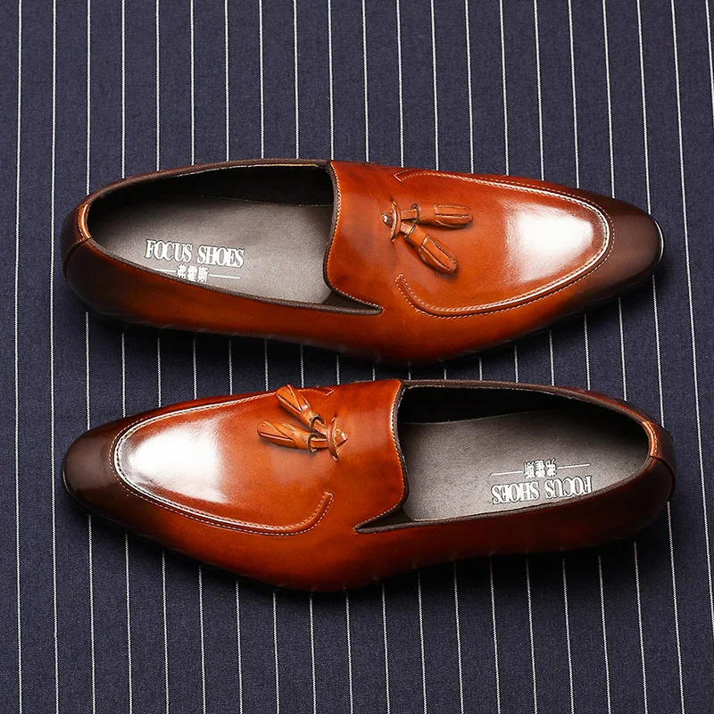 Мужские официальные туфли Phenkang оксфорды из натуральной кожи для мужчин черные