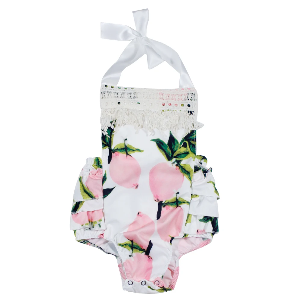 Коллекция 2017 года Одежда для новорожденных белый кружевной комбинезон с