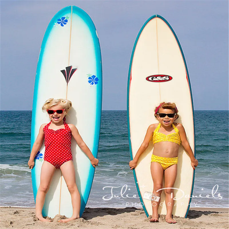 Детский цельный костюм для девочек бикини танкини купальный с воротником халтер