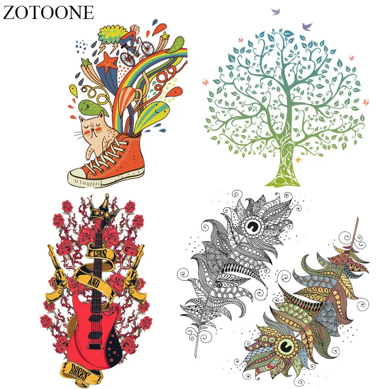 Термоклейкие нашивки ZOTOONE для гитары наклейки с надписями детская одежда