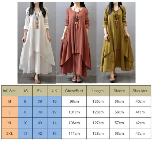 Сексуальное женское платье в этническом стиле бохо из хлопка и льна с длинным