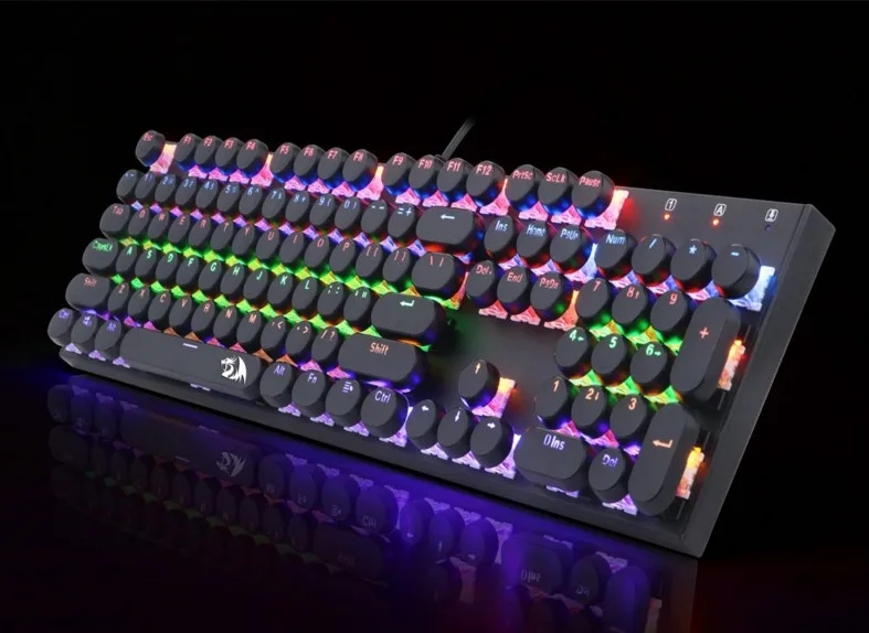 Redragon K350S Ретро клавиатура со светодиодной механической клавиатурой 104 клавиш