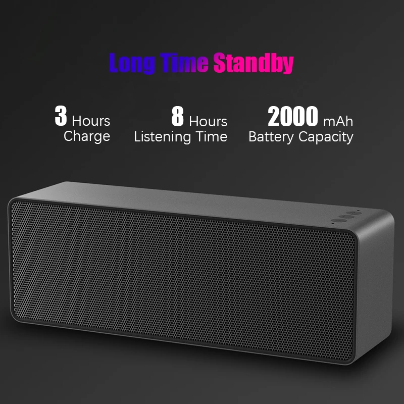 Bluetooth Портативная звуковая коробка стерео Hands Free Call Bookshelf Speaker TF USB Rock Music Boombox для