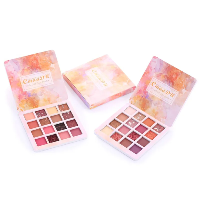 Палитра матовых теней для век 16 цветов блестящие тени макияжа Палетка Шиммер и