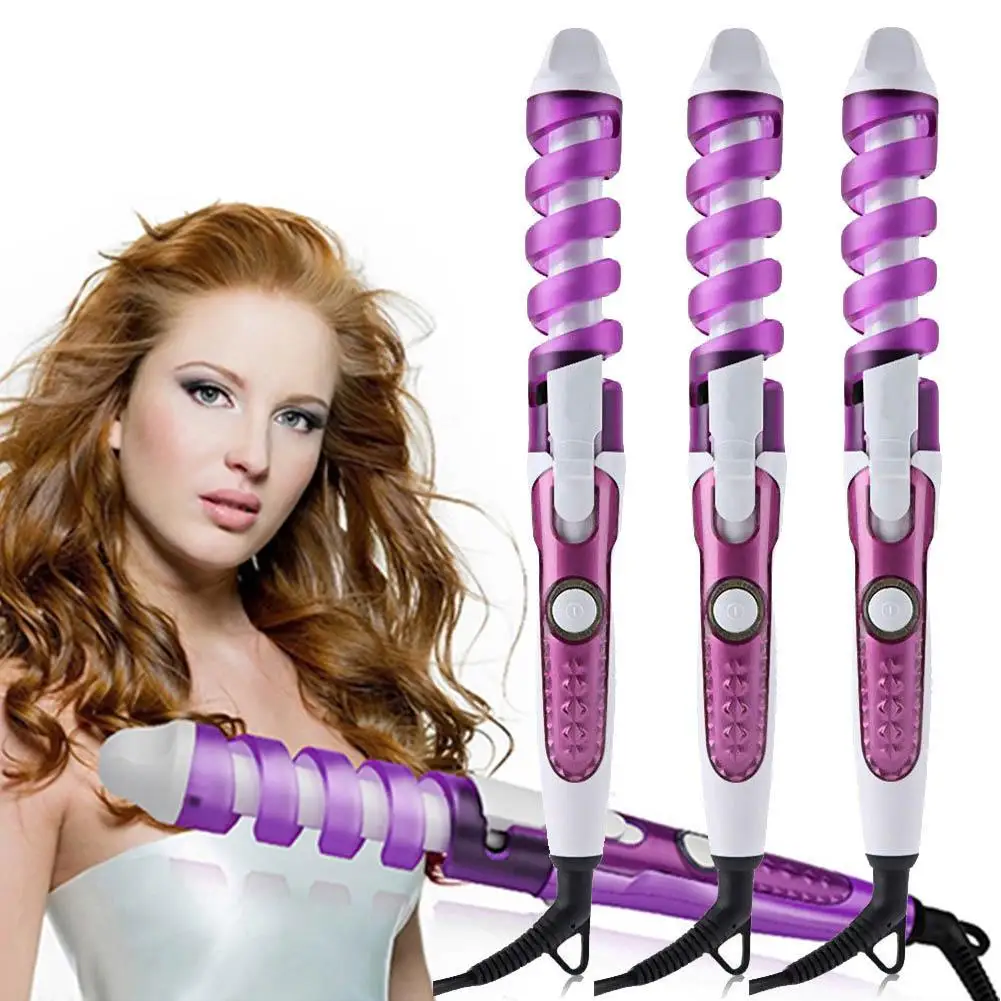 Electric Hair Curlers Spiral Rollers Iron Color Random Ceramic Curling Wand Salon Styling Tools Styler | Красота и здоровье