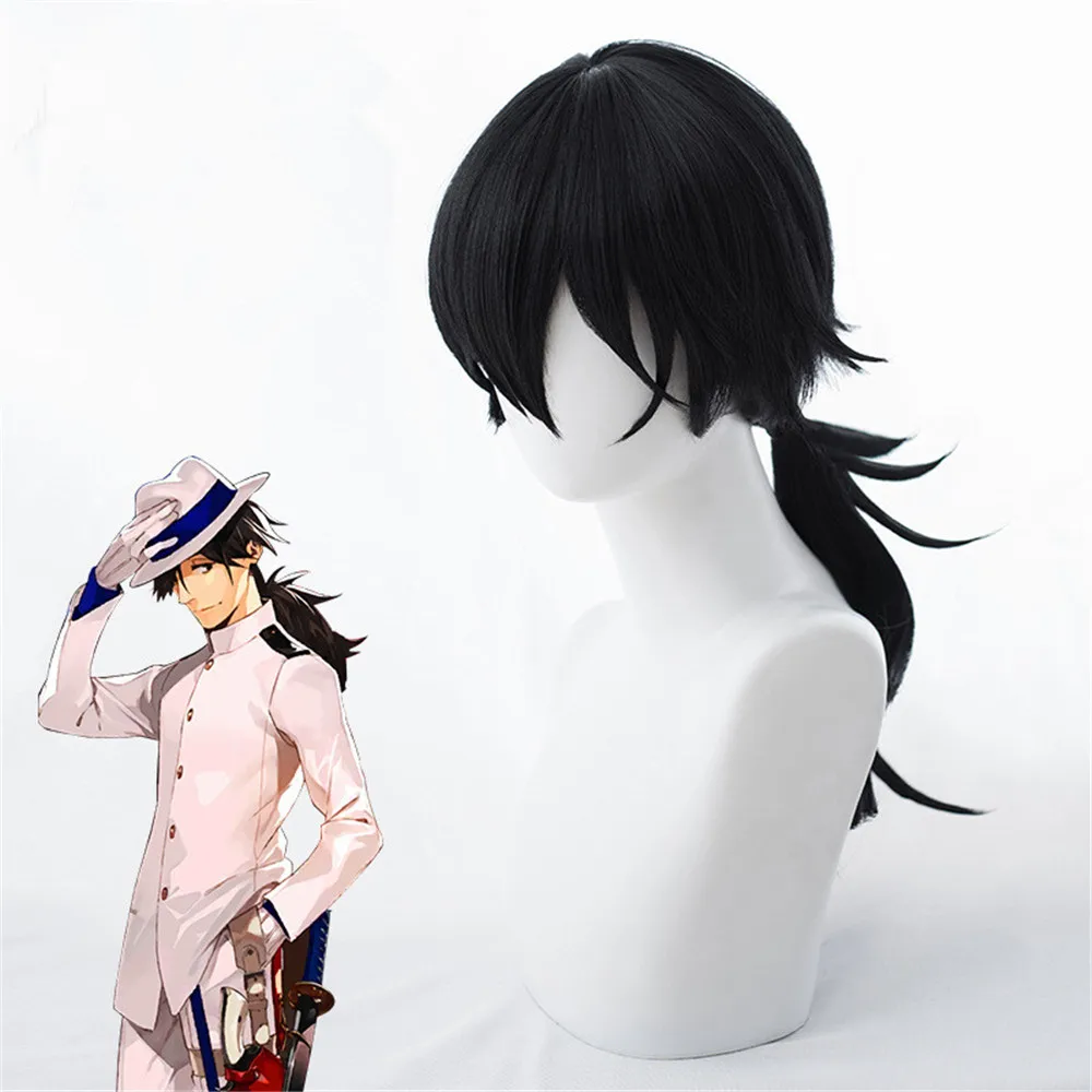 Fate/Grand Order FGO Ryouma Sakamoto 50 см черные синтетические волосы парики для костюма косплея |