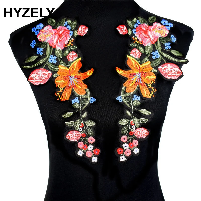 

2pcs/set Embroidery Rose Flower Iron On Patch Badge Bag Hat Jeans Dress Clothes Fabric Applique Craft Tools