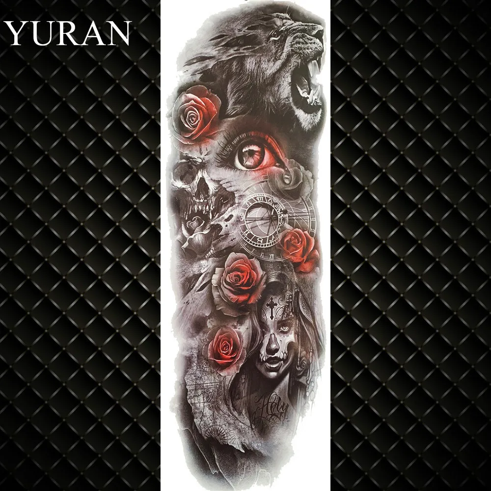 Поддельные жесткие временные тату с изображением льва тигра водонепроницаемые